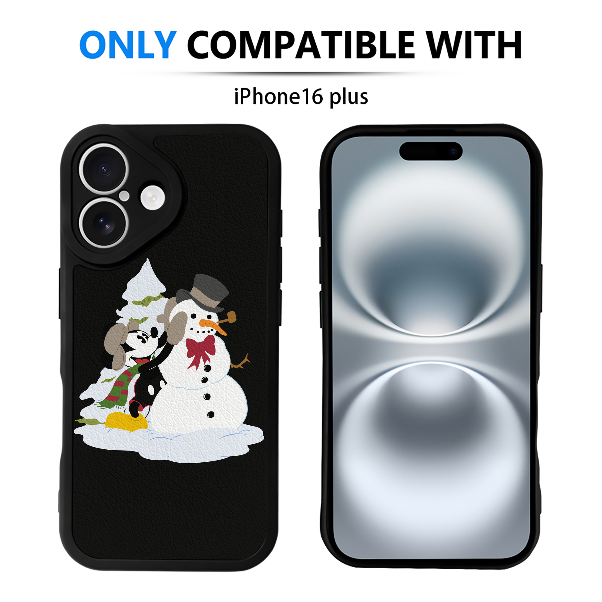 （画像用） ミッキーマウス Mickey Mouse 【iPhone 16シリーズ対応】シリコンスマホケース（レザー調） 材質：シリコン
